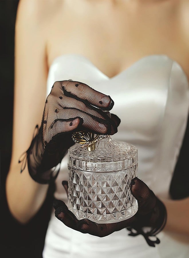 Homeaura Black Bow Hand Gloves for Women - Skin-Friendly, Elegant Design, Versatile Use Lace Material | One Size | Hand Wash | Wedding & Party | Comfort Fit | Fashion Accessory - Image 4