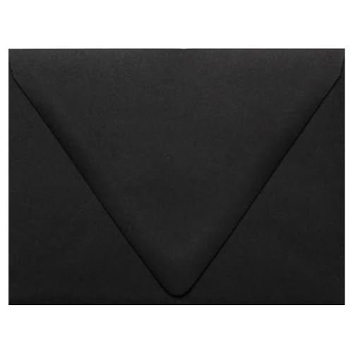 LUXPaper A2 Contour Flap Invitation Envelopes | 4 3/8" x 5 3/4" | Midnight Black | 80lb. Text | 50 Qty - Image 1