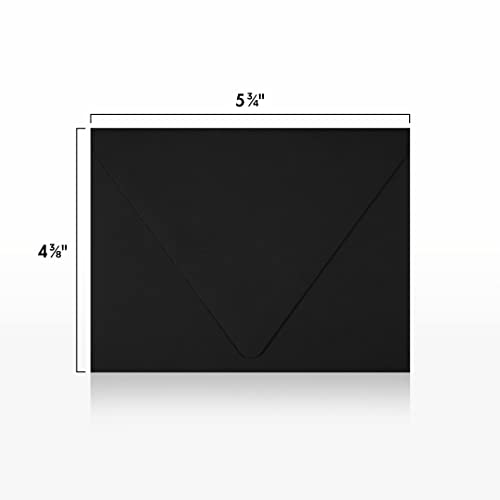 LUXPaper A2 Contour Flap Invitation Envelopes | 4 3/8" x 5 3/4" | Midnight Black | 80lb. Text | 50 Qty - Image 2