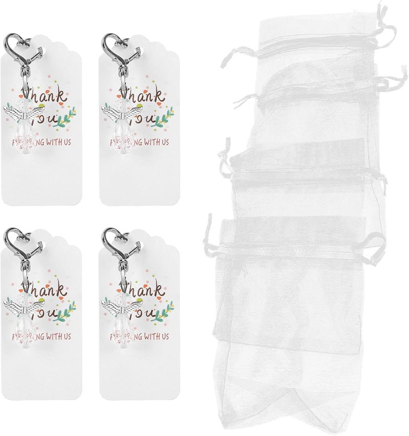 Keychain Favors Set with Gift Bags and Cards, 20PCS Zinc Alloy Key Rings, Multi - Occasion Party Favors - Durable Eco - Friendly Material, Personalized Seating and Wishes, Ideal - Image 4