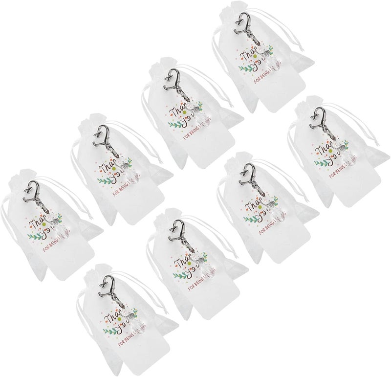 Keychain Favors Set with Gift Bags and Cards, 20PCS Zinc Alloy Key Rings, Multi - Occasion Party Favors - Durable Eco - Friendly Material, Personalized Seating and Wishes, Ideal - Image 2