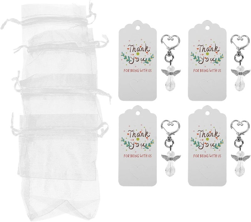 Keychain Favors Set with Gift Bags and Cards, 20PCS Zinc Alloy Key Rings, Multi - Occasion Party Favors - Durable Eco - Friendly Material, Personalized Seating and Wishes, Ideal - Image 3