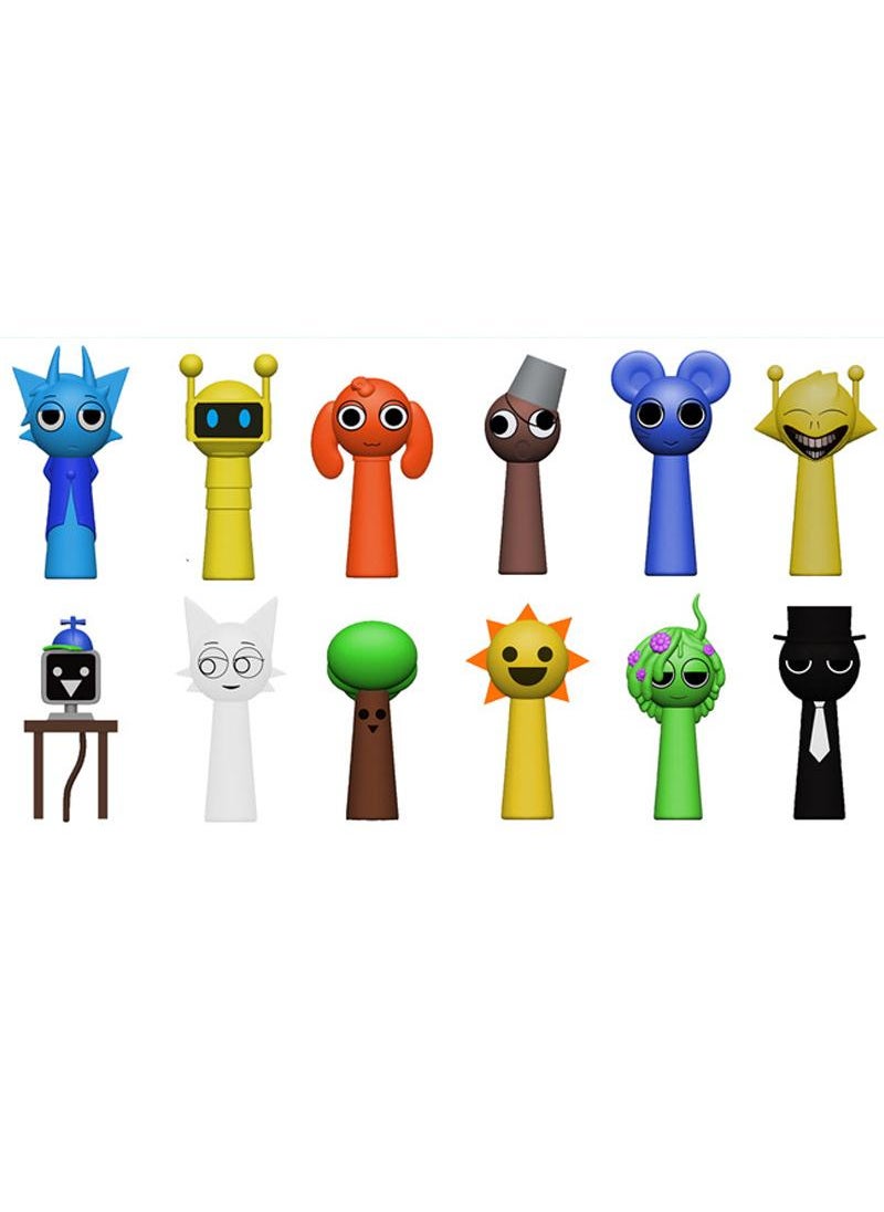 Y&D 12 Pcs Sprunki  Figure Toys The Sprunki  Action Figure Toys For Fans Boys And Girls Best Gifts Sprunki Series Figures Model Birthday Cake Toppers 