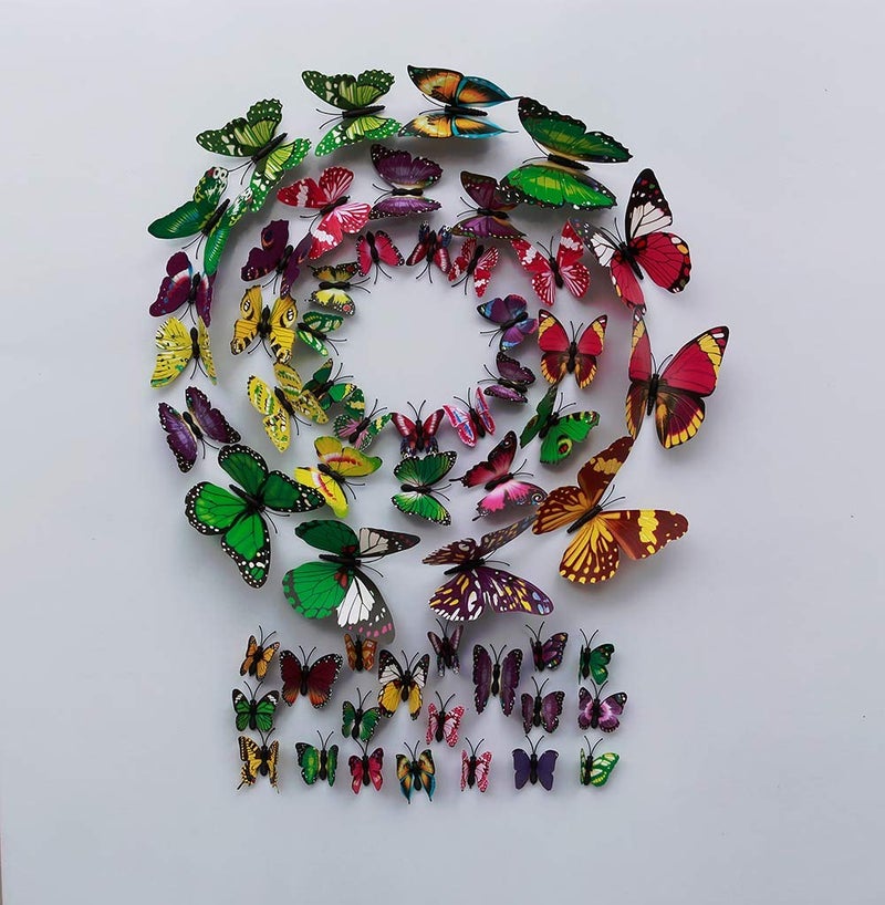 Rangoli Butterfly Wall Stick or Magnet for Home, Office, Kids Room Décor Self Adhesive Removable PVC. Design-6 - Image 3
