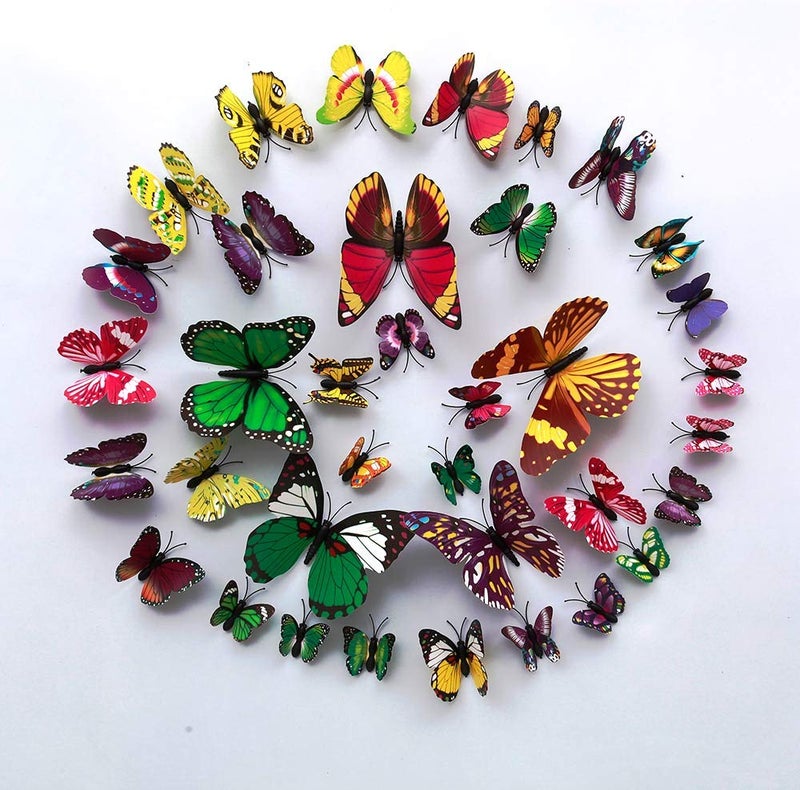 Rangoli Butterfly Wall Stick or Magnet for Home, Office, Kids Room Décor Self Adhesive Removable PVC. Design-6 - Image 2