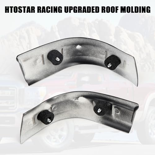 Htostar Racing تزيين السقف متوافق مع فورد F-250 F-350 F-450 F-550 سوبر ديوتي 1999-2007 زوايا الكابينة الجانبية اليسرى واليمنى للسائق والراكب 2 قطعة بديل لـ YC3Z-2551728-PTM YC3Z-2551729-PTM - Image 2