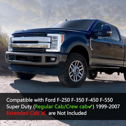 Htostar Racing تزيين السقف متوافق مع فورد F-250 F-350 F-450 F-550 سوبر ديوتي 1999-2007 زوايا الكابينة الجانبية اليسرى واليمنى للسائق والراكب 2 قطعة بديل لـ YC3Z-2551728-PTM YC3Z-2551729-PTM - Image 5
