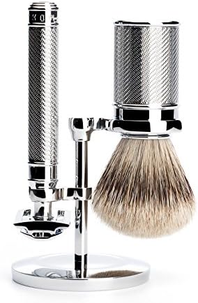 MHLE Traditional Holder for Classic Safety Razor and Shaving Brush ChromePlated - Image 2