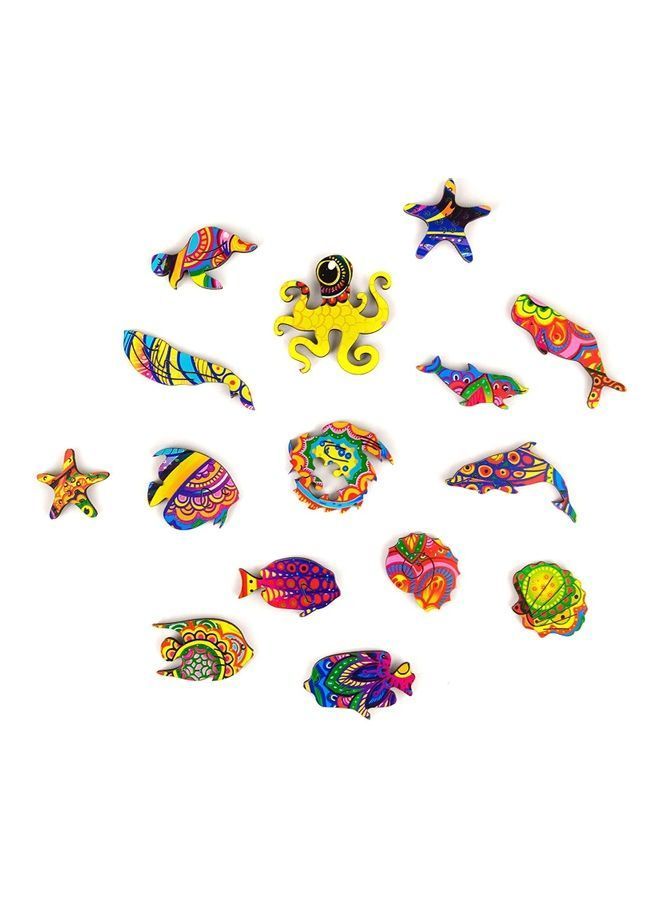 NIBEMINENT 125-Piece Rainbow Fish A4 Wooden Jigsaw Puzzles 29cm - Image 3