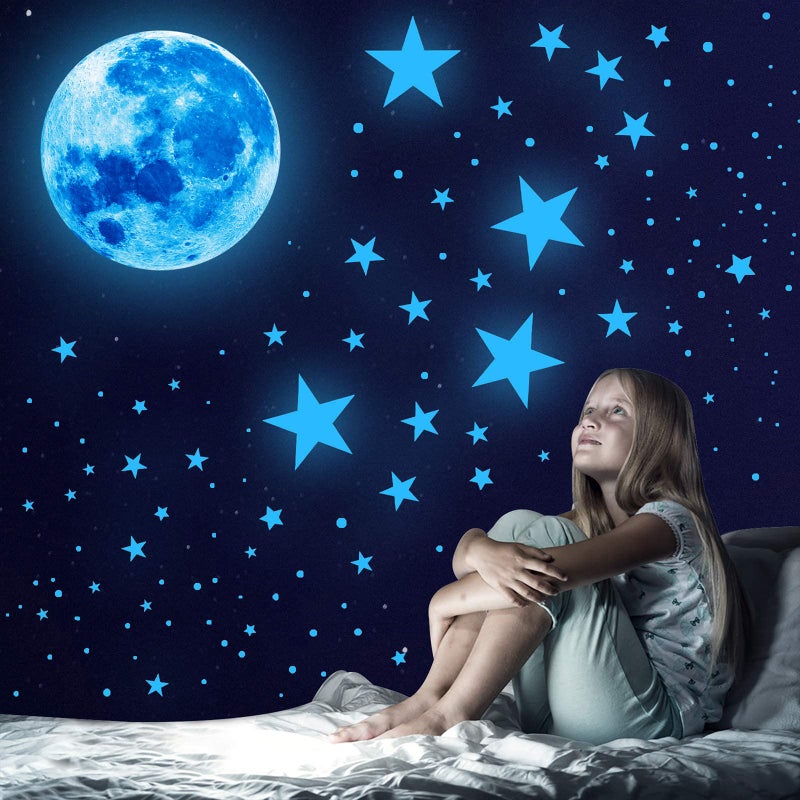 Nouata Glow In The Dark Stars Glowing Stars And Moon Wall Decals  1088 Pcs Ceiling Stars Glow In The Dark Kids Room Wall Decor  Perfect For Kids Nursery Bedroom Living Room - Image 3