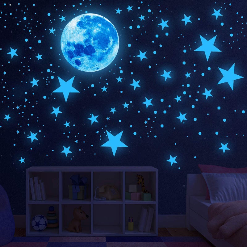Nouata Glow In The Dark Stars Glowing Stars And Moon Wall Decals  1088 Pcs Ceiling Stars Glow In The Dark Kids Room Wall Decor  Perfect For Kids Nursery Bedroom Living Room - Image 5