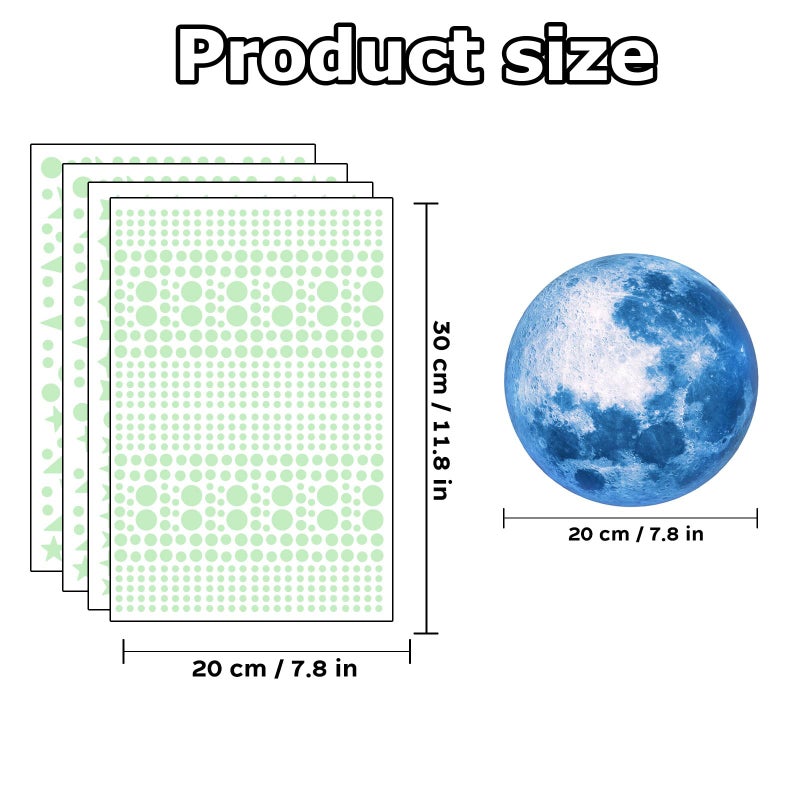 Nouata Glow In The Dark Stars Glowing Stars And Moon Wall Decals  1088 Pcs Ceiling Stars Glow In The Dark Kids Room Wall Decor  Perfect For Kids Nursery Bedroom Living Room - Image 2