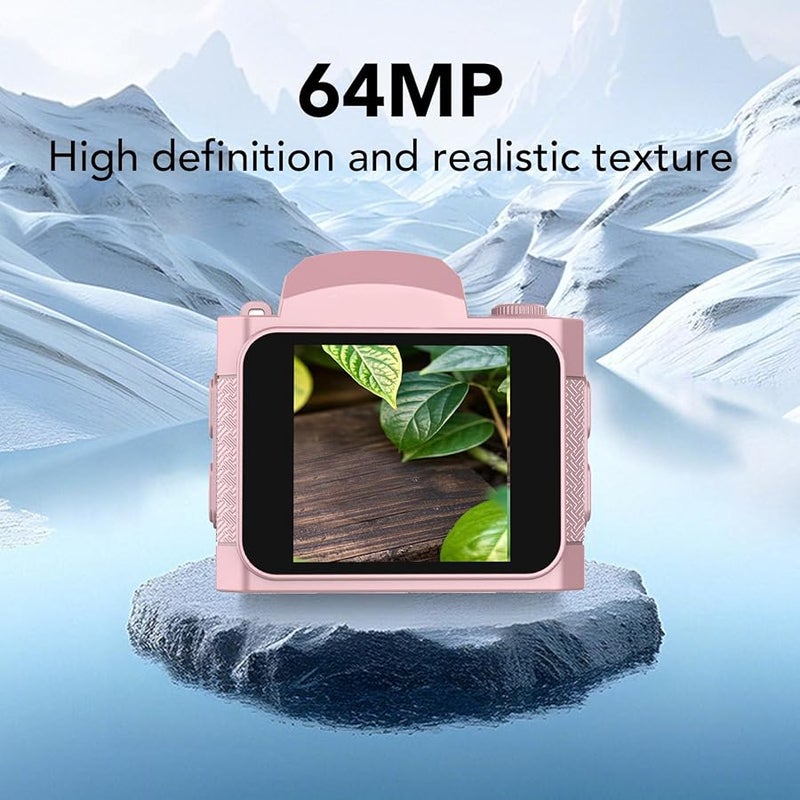 Fockety 64MP 4K Digital Keychain Camera 1 54 Inch HD Display 78 Degree Wide Angle Pink - Image 4