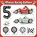 YiYou Number 5 Race Car Balloons 43 Inch Race Car Party Decorations Wheel Tire Balloon Black and White Checkered Foil Balloons for Boys 5th Birthday Party Decoration Pack of 9 - Image 4