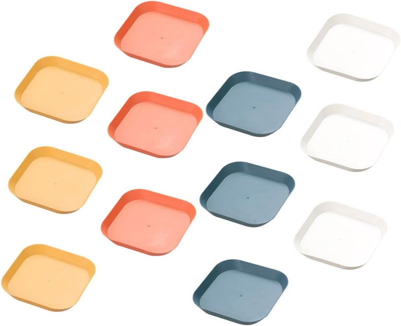 Uonlytech 12pcs Bone-spit Snack Plates Food Serving Dish Set Multi-color Sturdy Tableware for Parties and Everyday Use - Image 1