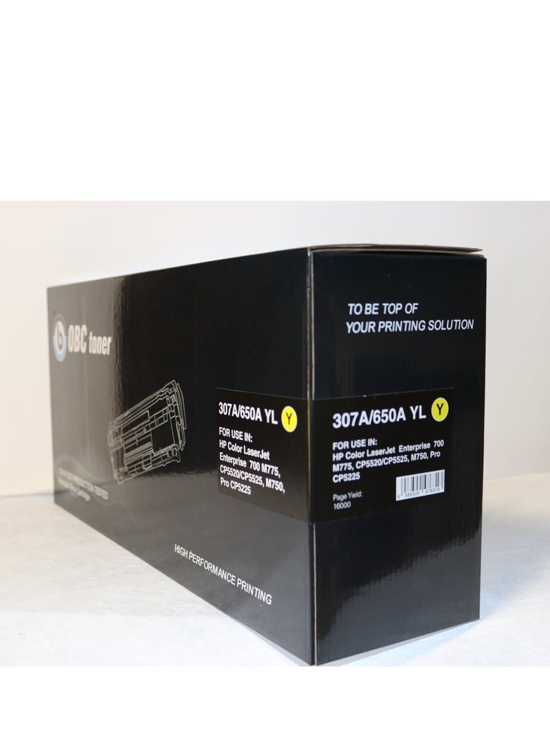 OBC Compatible Yellow Laser Toner Cartridge Replacement for HP 307A/650A. Prints up to 7300 pages in crisp color and professional quality. - Image 2