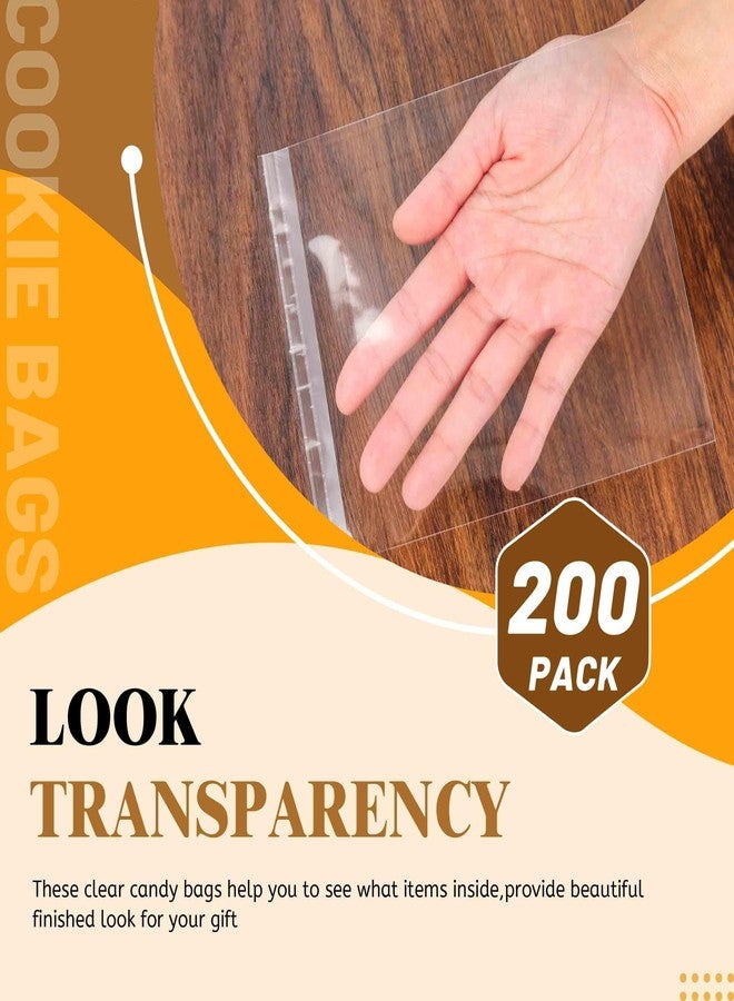 YunKo 200PACK Self Sealing Cellophane Bags Clear Cookie Bags for Gift Giving Treat bag for Packaging Cookies, Candy, Gifts(5.5x5.5 INCH - Image 5