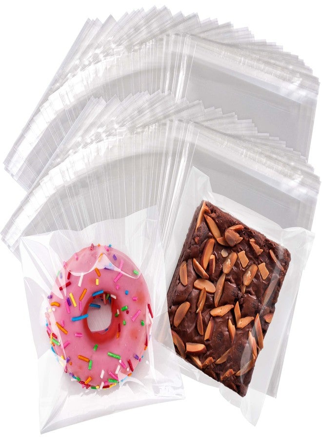 YunKo 200PACK Self Sealing Cellophane Bags Clear Cookie Bags for Gift Giving Treat bag for Packaging Cookies, Candy, Gifts(5.5x5.5 INCH - Image 1