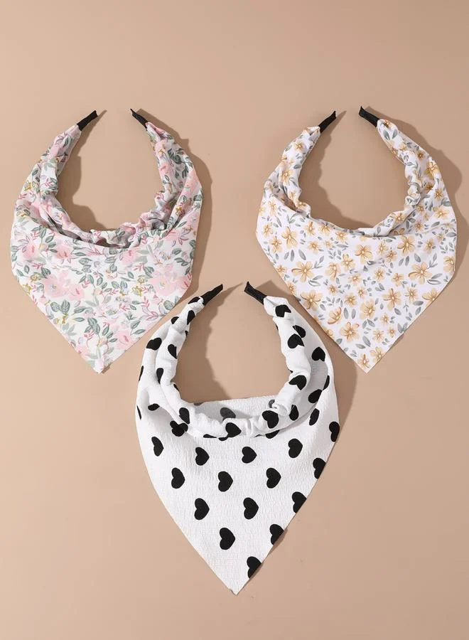 تايك تو طقم عصابات رأس مثلثة أزهار 3 قطع