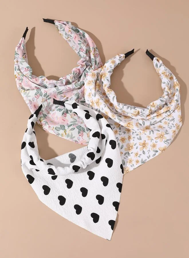 تايك تو طقم عصابات رأس مثلثة أزهار 3 قطع