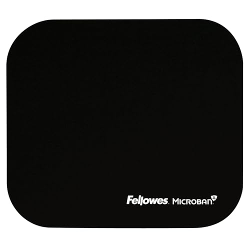 Fellowes 5933901 Mouse Pad w/Microban, Nonskid Base, 9 x 8, Black (FEL5933901), 8" x 9" x 0.1" - Image 1