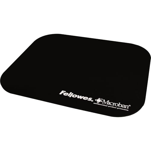 Fellowes 5933901 Mouse Pad w/Microban, Nonskid Base, 9 x 8, Black (FEL5933901), 8" x 9" x 0.1" - Image 2