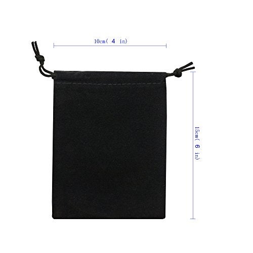 Ankirol 50pcs Velvet Drawstring Bags Jewelry Bags Pouches (Black, 4" X 4.7") - Image 3