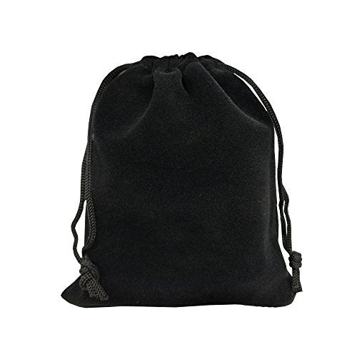 Ankirol 50pcs Velvet Drawstring Bags Jewelry Bags Pouches (Black, 4" X 4.7") - Image 2