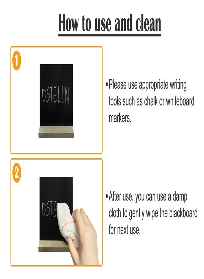 DSTELIN 5 X 6 Inches Mini Tabletop Chalkboard Signs with Vintage Style Wood Base Stands, Set of 3 - Image 3