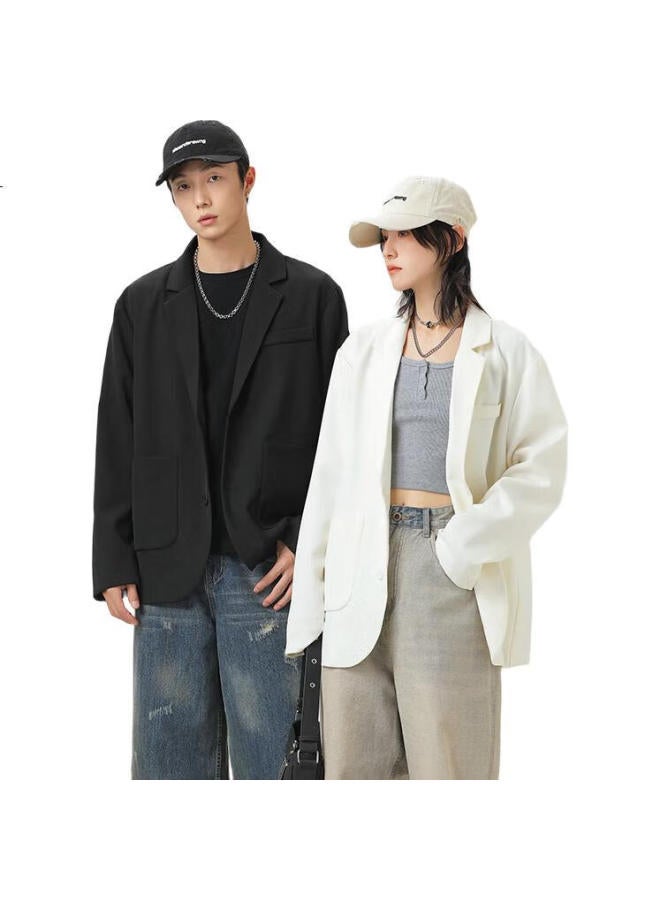 Foss Phil Suit Jacket Men And Women Spring And Autumn Fashion Loose Business Casual All-Match Small Suit Top K8 Black Xl - Image 3