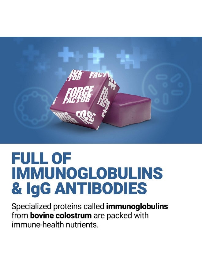 FORCE FACTOR Awesome Colostrum, Support Gut & Immune Health, Recovery, Hair, Skin & Nails, Bovine Colostrum Supplement with Biotin, Grass-Fed, Antibiotic-Free, Berries & Cream, 60 Soft Chews - Image 3