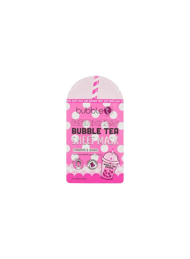 Bubble T Face sheet mask in Berries with Aloe Vera & Niacinamide 20ml)