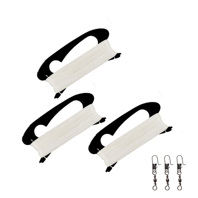 USATDD 328 Feet Kite Spool 3 Pack Total 1000 Feet Kite Spool Handle with Line String Winding Board Outdoor Sports Tool with Connector Ready BlackPack of 3 3 Pack - Image 2