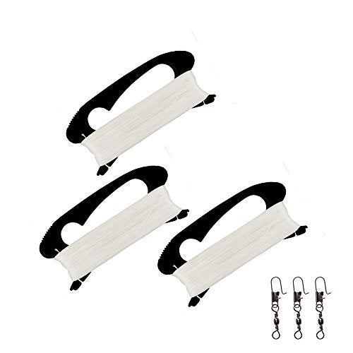 USATDD 328 Feet Kite Spool 3 Pack Total 1000 Feet Kite Spool Handle with Line String Winding Board Outdoor Sports Tool with Connector Ready BlackPack of 3 3 Pack - Image 1