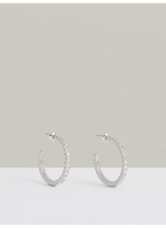REISS Sade:  Crystal Hoop Earrings  - Image 2