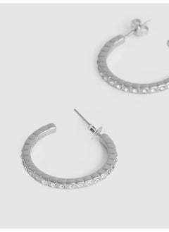 REISS Sade:  Crystal Hoop Earrings  - Image 3