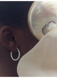 REISS Sade:  Crystal Hoop Earrings  - Image 4
