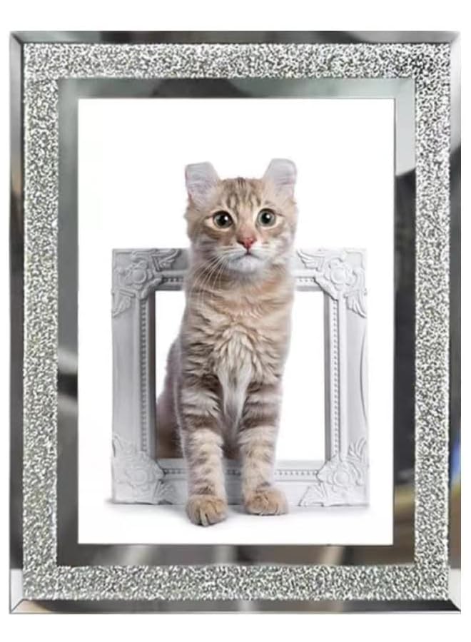 erorex Frames Polished Silver Plate Picture Frame Glass And Crystal Photo Frame Ornamentstabletop Display For Birthdays Mother'S Day And Other Special Days Is Perfect 4X6 Picture Frames Silver - Image 1