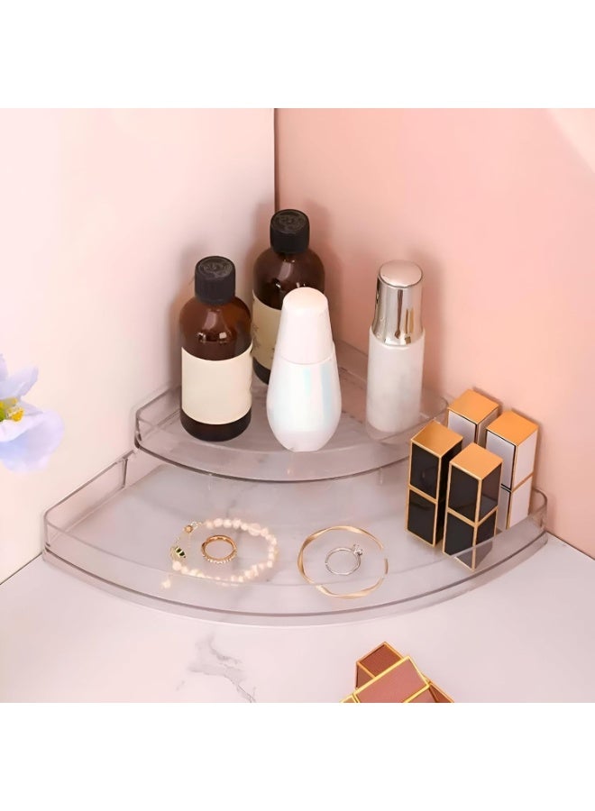 Acrylic Corner Shelf - Chic 3-Tier Organizer for Jars, Spices, Perfumes, and Makeup. Large Size, High-Quality Imported Product for Storing Cosmetics & Cooking Supplies - Image 2