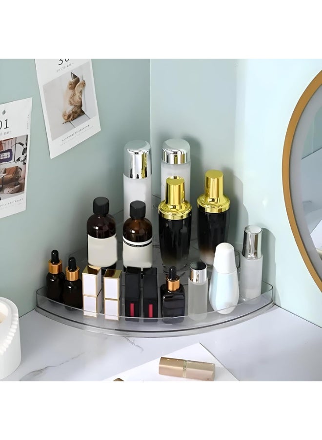Acrylic Corner Shelf - Chic 3-Tier Organizer for Jars, Spices, Perfumes, and Makeup. Large Size, High-Quality Imported Product for Storing Cosmetics & Cooking Supplies - Image 3