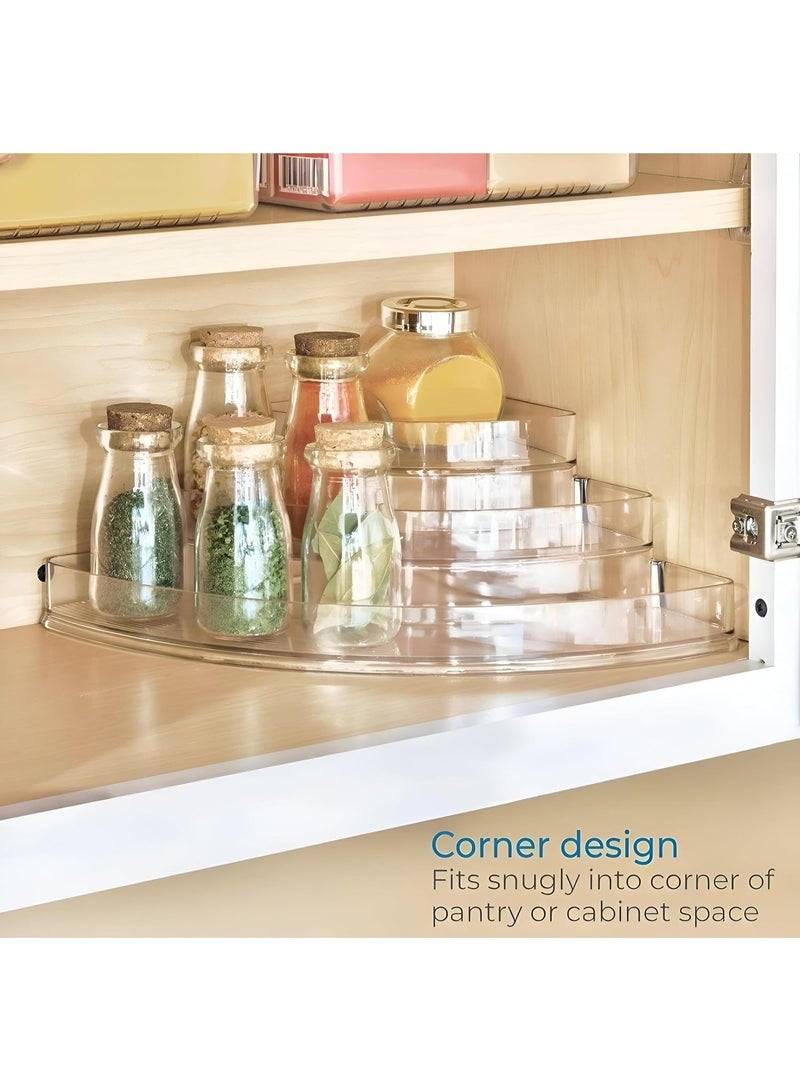 Acrylic Corner Shelf - Chic 3-Tier Organizer for Jars, Spices, Perfumes, and Makeup. Large Size, High-Quality Imported Product for Storing Cosmetics & Cooking Supplies - Image 4