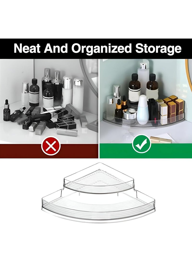 Acrylic Corner Shelf - Chic 3-Tier Organizer for Jars, Spices, Perfumes, and Makeup. Large Size, High-Quality Imported Product for Storing Cosmetics & Cooking Supplies - Image 5