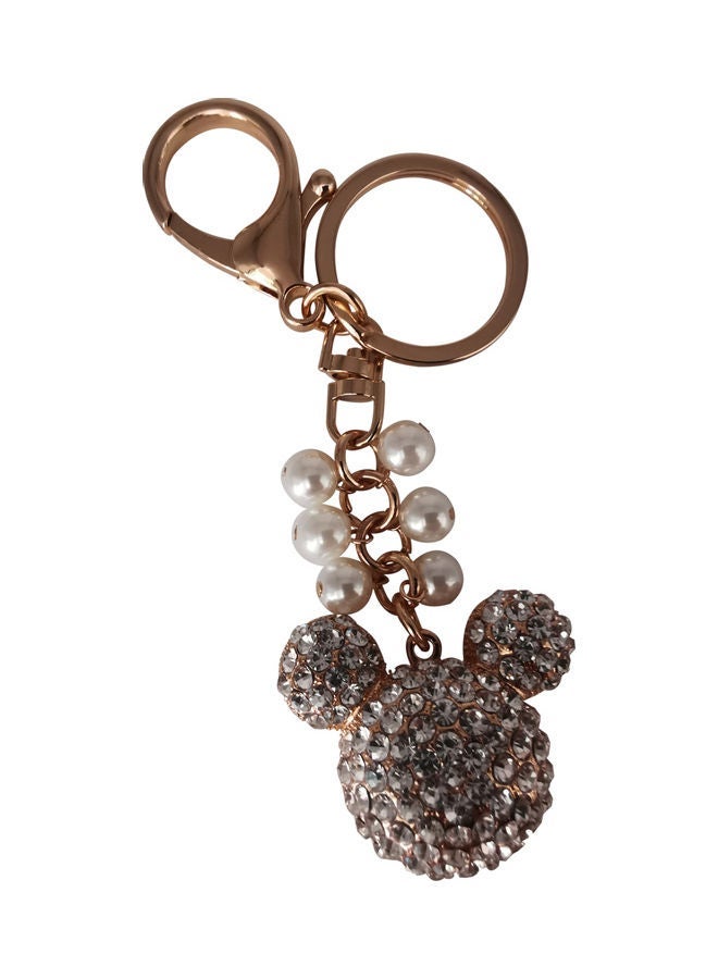 NIBEMINENT Stylish Design Key Chain Clear/White/Gold - Image 3