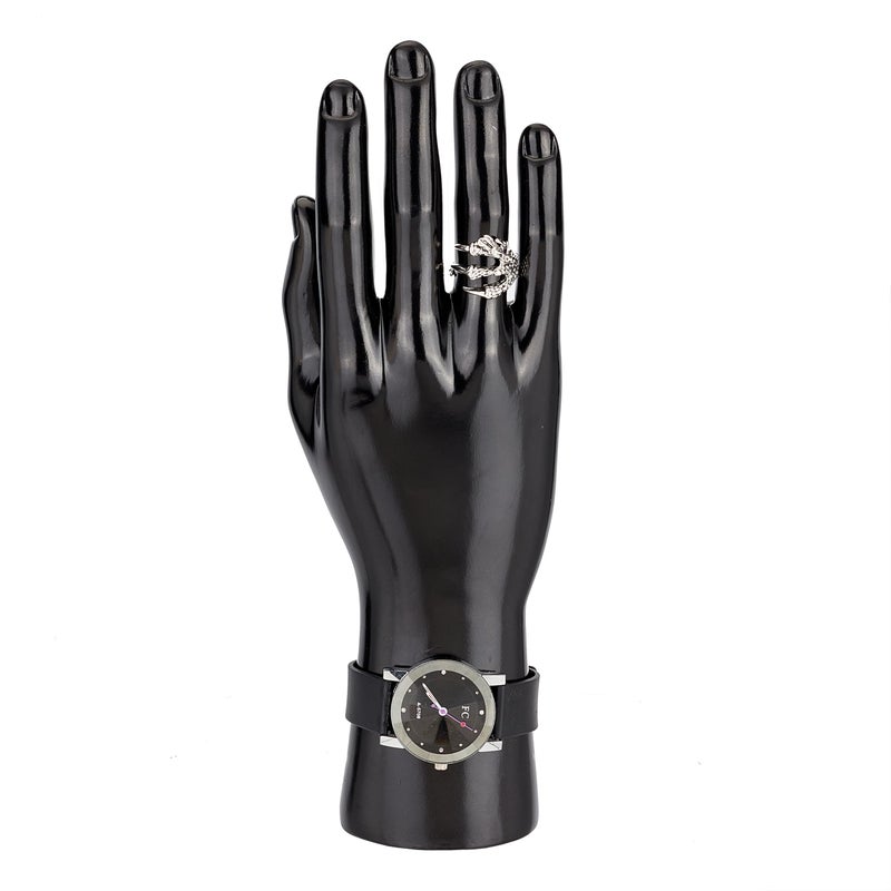 PH PandaHall Male Mannequin Hand Display Rack Right Hand Model Ring Display Black Plastic Glove Rack Bracelet Racks for Home Store Organized Sales 36x10 inches - Image 2