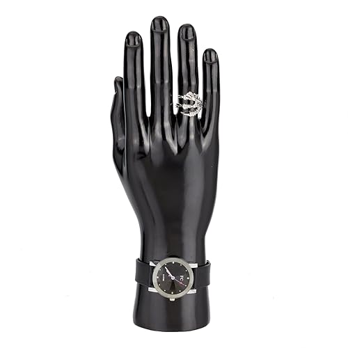 PH PandaHall Male Mannequin Hand Display Rack Right Hand Model Ring Display Black Plastic Glove Rack Bracelet Racks for Home Store Organized Sales 36x10 inches - Image 1