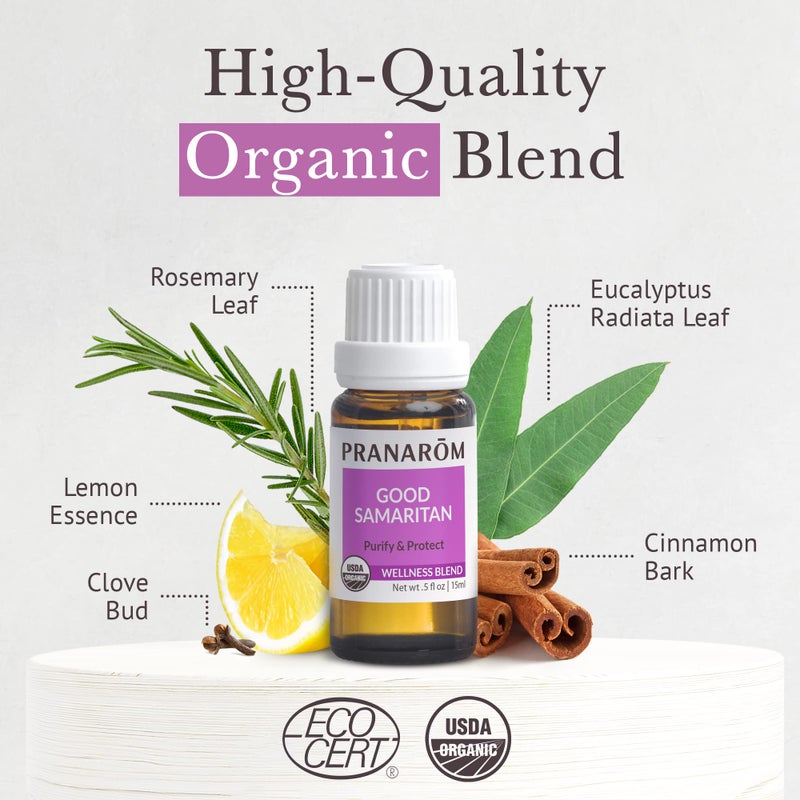 Pranarom - Good Samaritan Essential Oil Blend (15ml) -100% Pure Essential Oil for Diffusing and Cleaning | Lemon, Rosemary, Eucalyptus, Cinnamon - Image 3