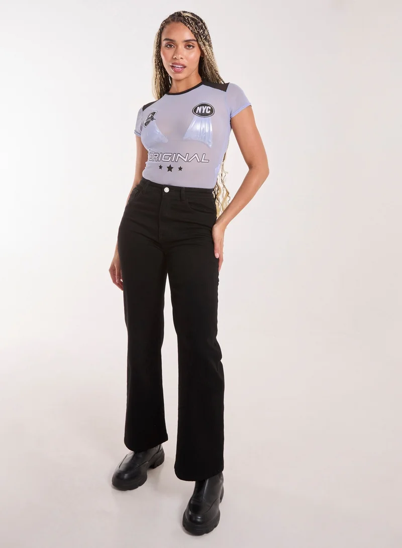 Pink Vanilla Mesh Sports Crop Top