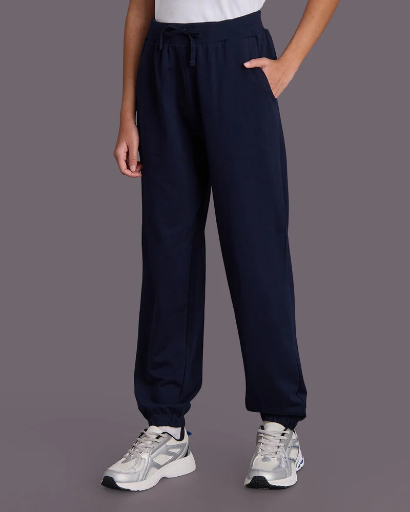 REDTAG Senior Girls Navy Basic Track Pants