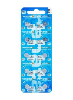 Renata wristwatch battery - Swiss made, 1.55V button cell, Renata Long Life Battery, Strap (10 pcs) 362-3, SR721SW
