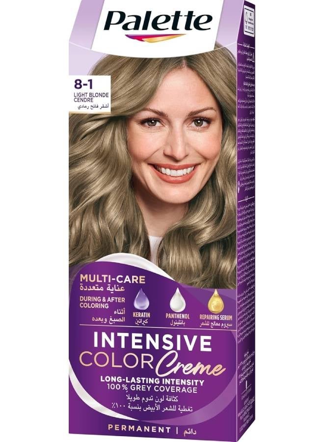 Palette Intense Hair Colour Cream 8-1, Light Blonde Cendre 8-1, Light Blonde Cendre 50, 50 & 10ml - Image 1